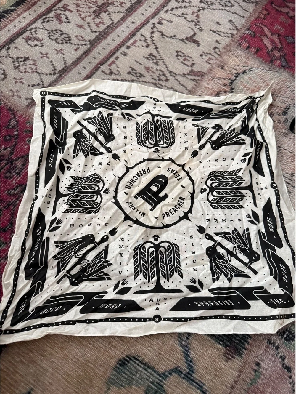 Austin Texas preacher hair hat Jesus scarf bandana western
